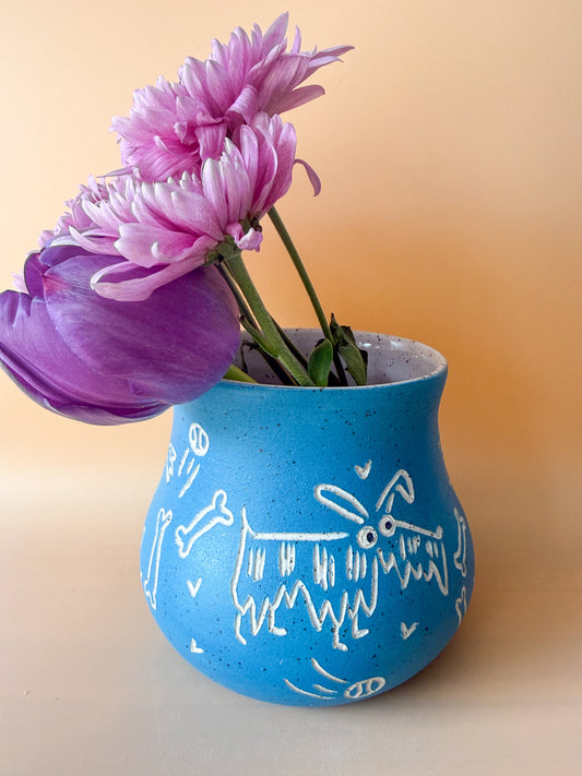 Dog Ceramic Planter Pot