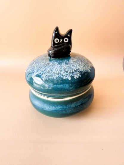 Black Cat Trinket Jar