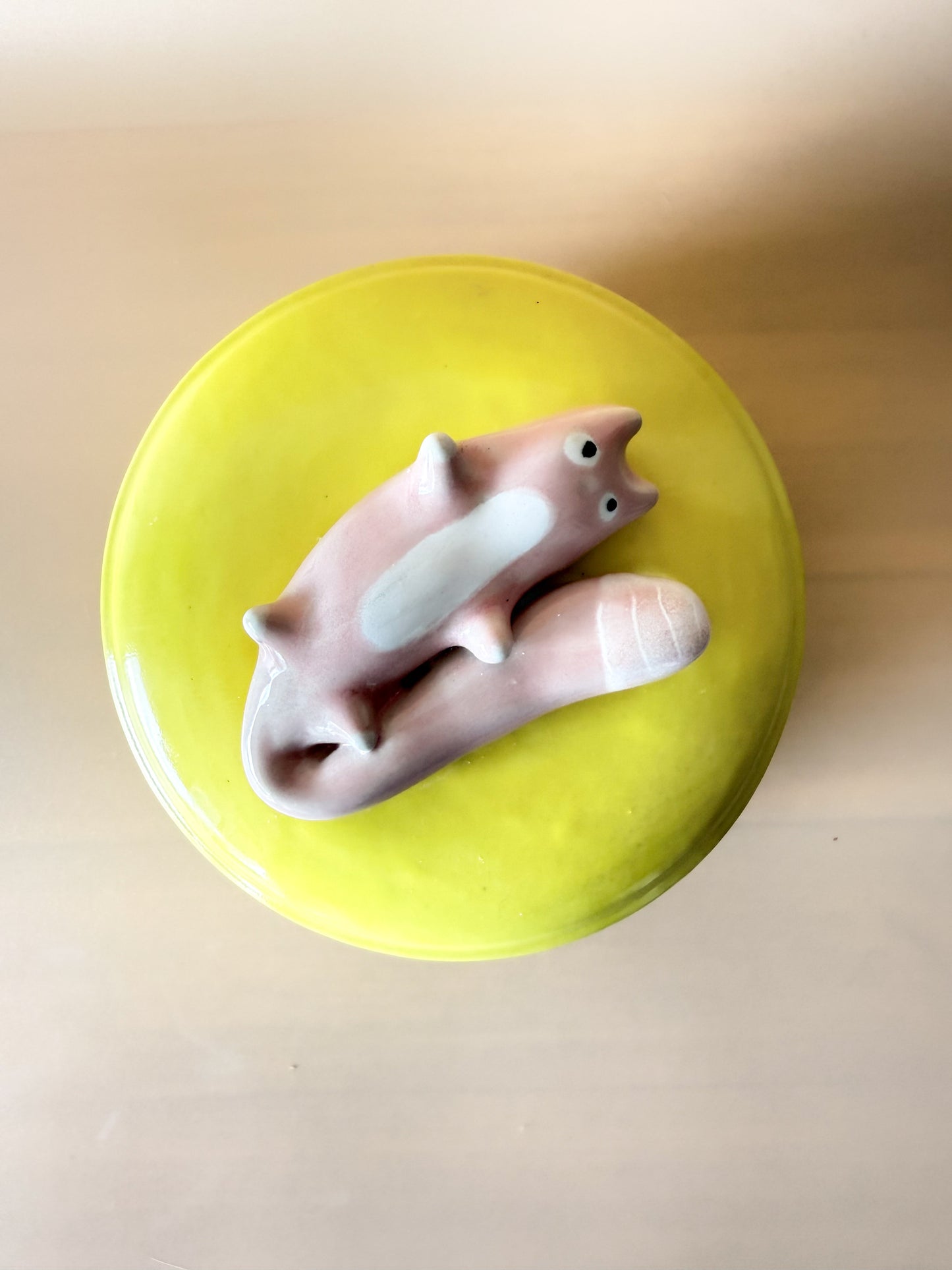 Pink Cat Trinket Jar