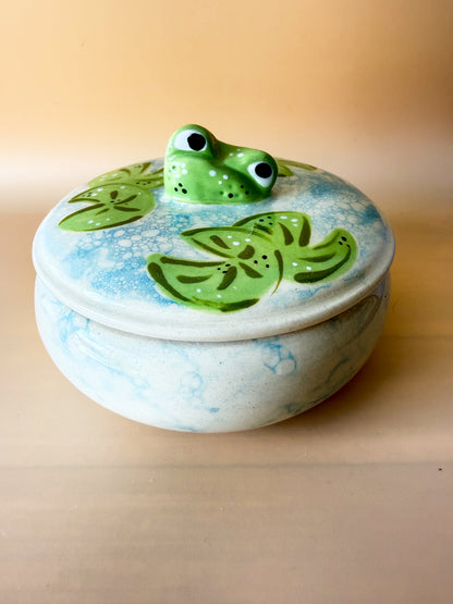 Frog Ceramic Trinket Jar