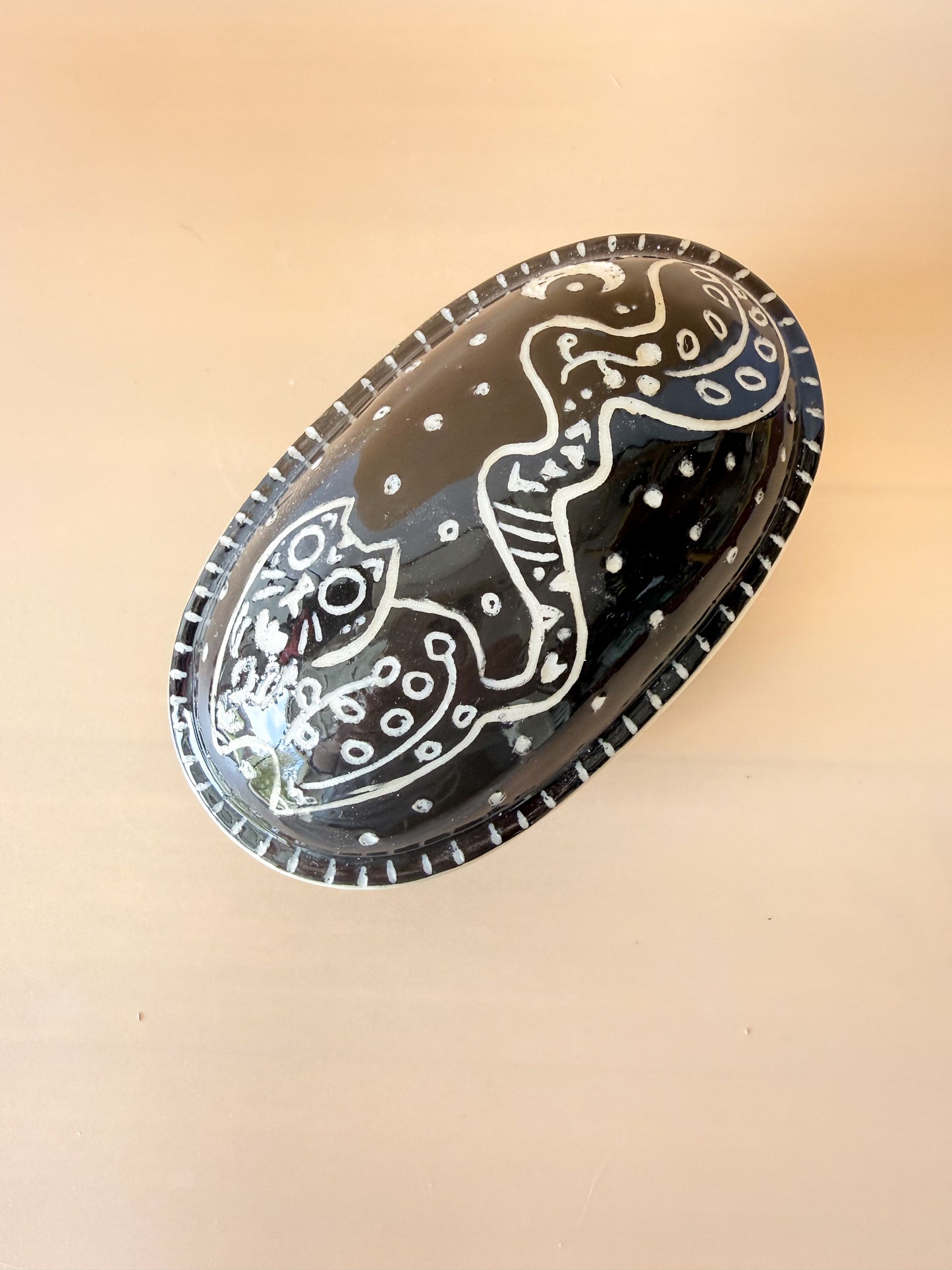 Carved Cat Trinket Jar
